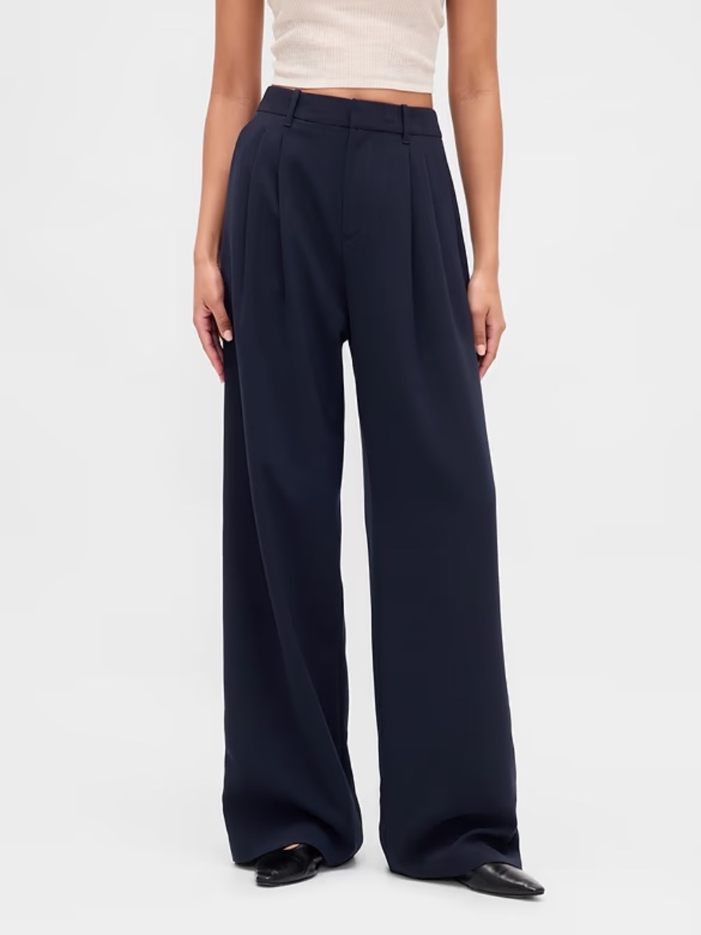 Abercrombie A&F Ultra High Wide-Leg Sloane Pants – Navy Blue - 23 XXS 00